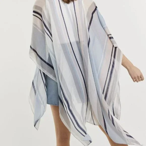 Beach Pool Swimwear Multicolour Stripe Pattern Coverup Scarf NWT One Size - Picture 2 of 8